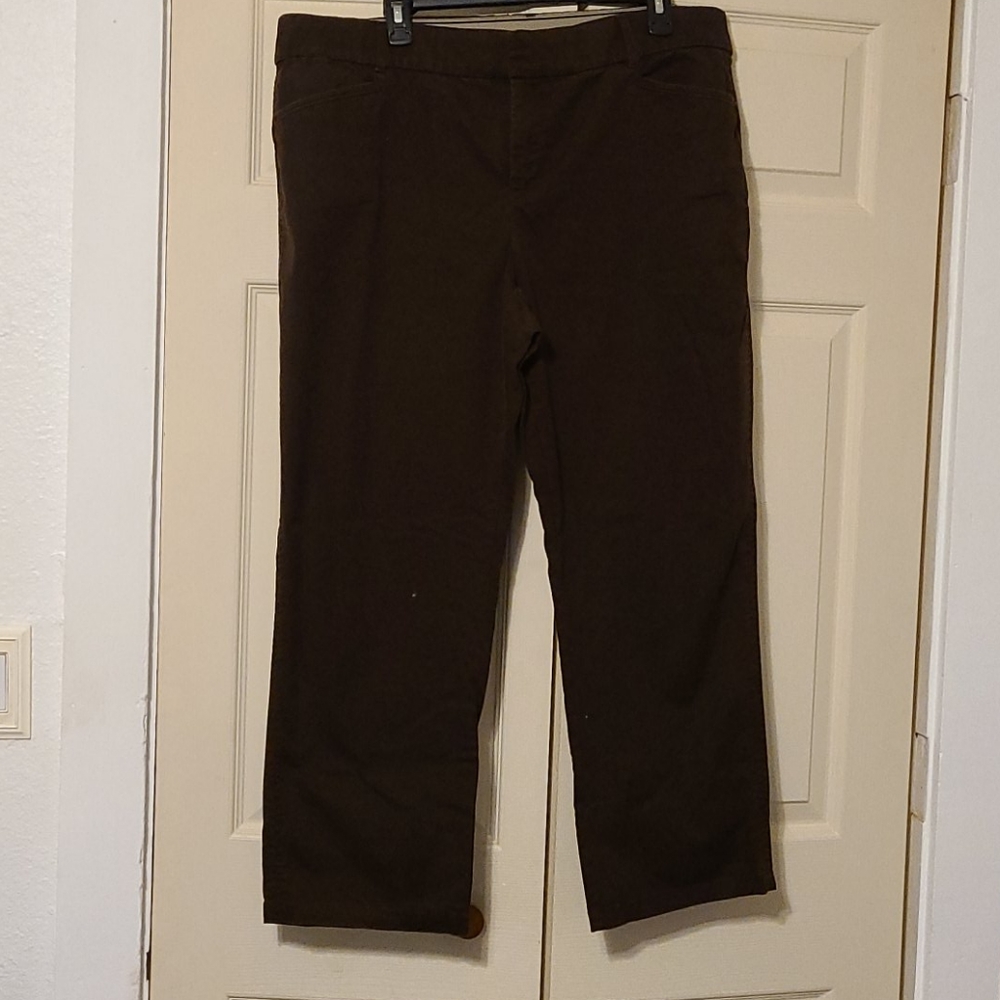 Straight leg chocolate brown dress pants